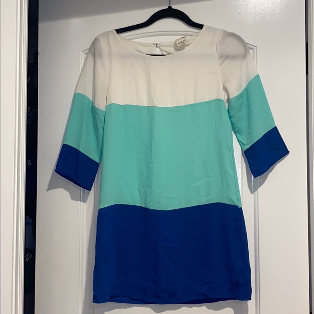 Color Block Chiffon Shift Dress